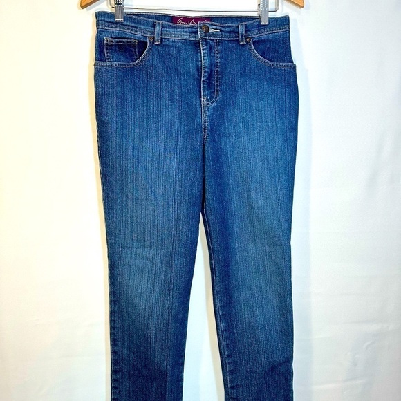 Gloria Vanderbilt Blue Denim Jeans Pants 10P Pockets Button Zipper Cotton Blend - Picture 5 of 9